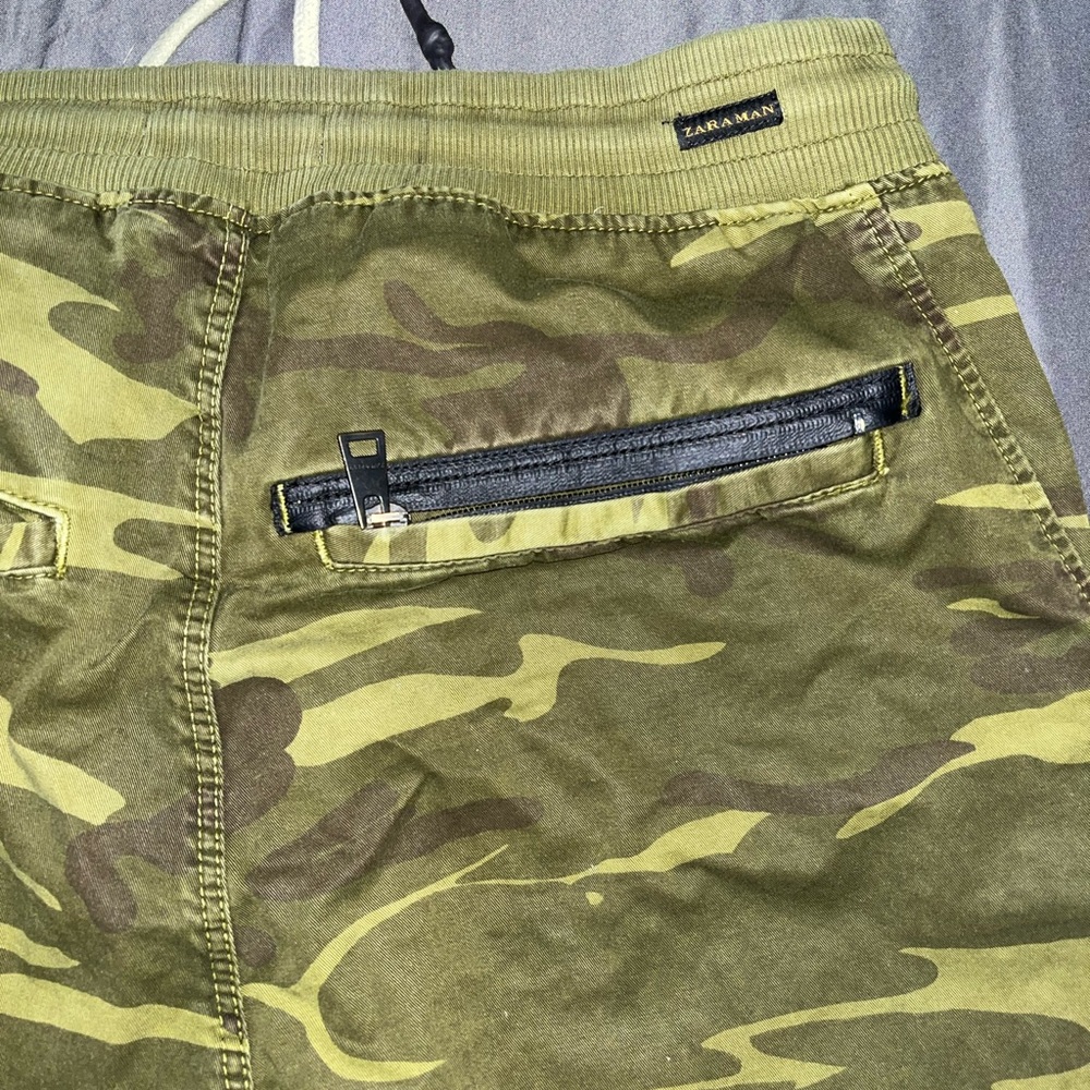 Zara Camouflage Joggers - Green and Brown